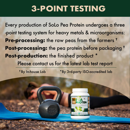SOLO Organic Pea Protein Isolate, Low in Sodium, Canada Grown Peas, 100% Vegan, Non-GMO, Unflavored Plant Based Protein Powder with BCAA, Keto & Paleo Friendly, - Maple Wellness Supplements