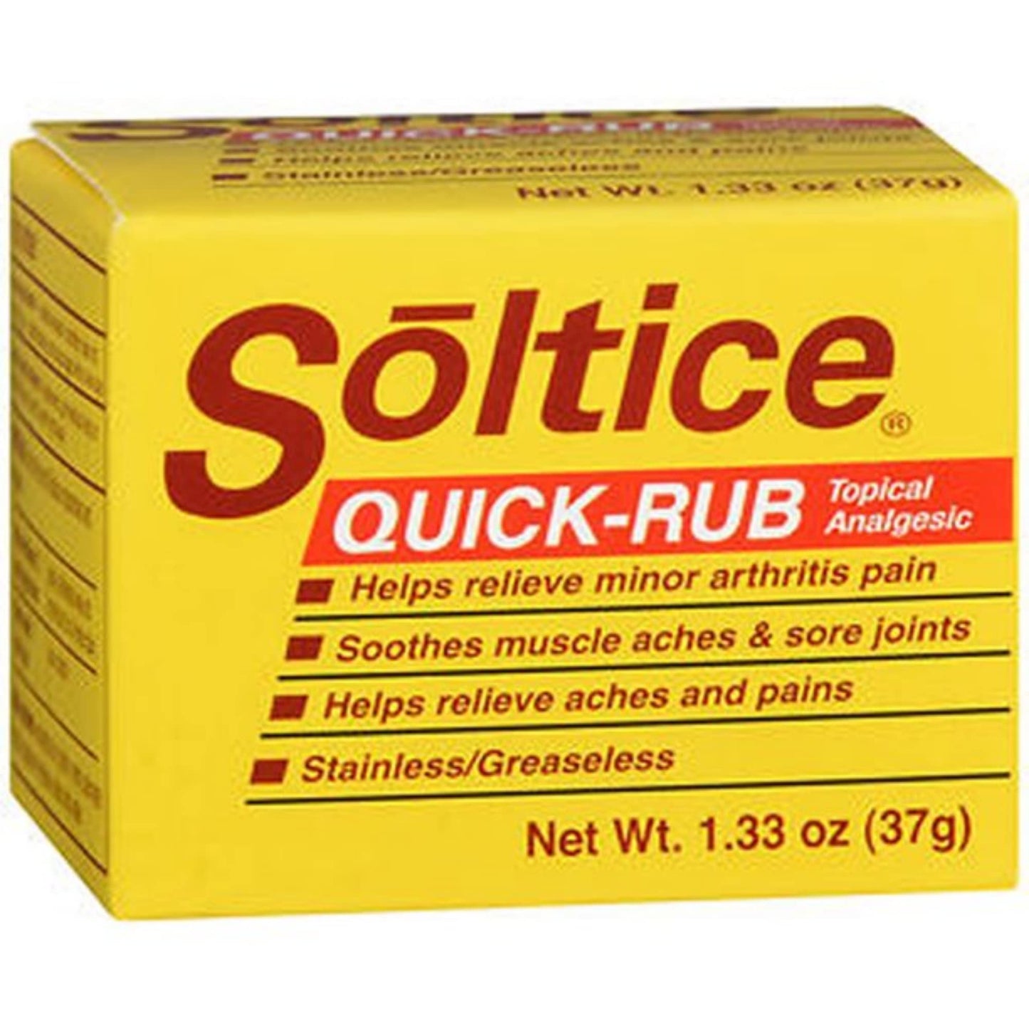 Soltice Quick Rub Topical Pain Reliever, 1.33 Ounces - Maple Wellness Supplements