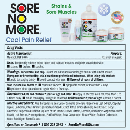 Sore No More Cool Relieving Gel for Aches & Pains in Muscles & Joints associated with Strains, Bruises & Sprains | Absorbs Quickly with a Refreshing Lemon Aroma | 32 oz Bottle with Pump - Maple Wellness Supplements