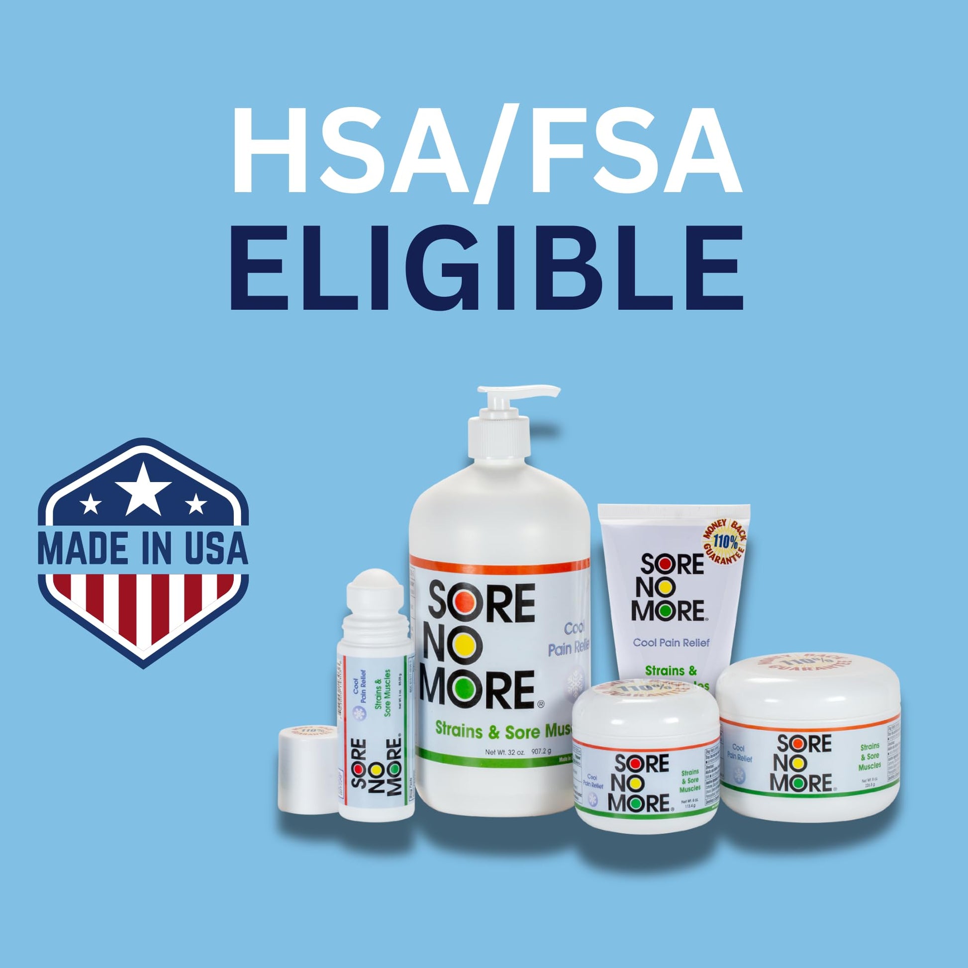 Sore No More Cool Relieving Gel for Aches & Pains in Muscles & Joints associated with Strains, Bruises & Sprains | Absorbs Quickly with a Refreshing Lemon Aroma | 32 oz Bottle with Pump - Maple Wellness Supplements