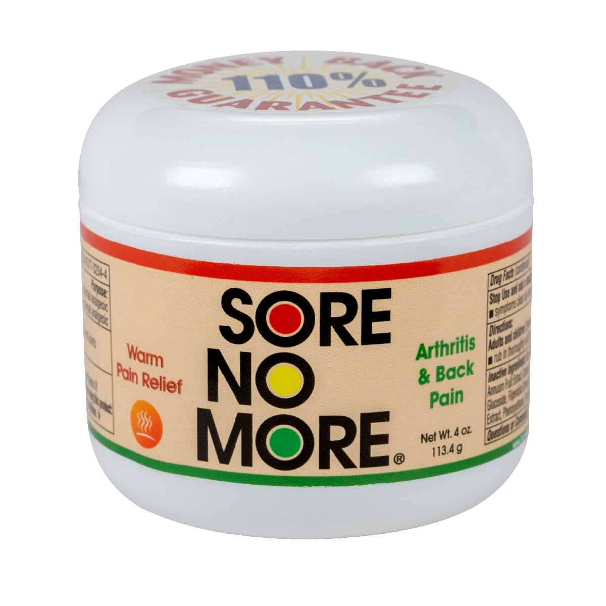 Sore No More Warm Arthritis Pain Relief Cream – Targeted Reliever for Back, Neck, Hands & Feet – Soothing & Fast-Acting Formula for Aches and Pains – Non-Greasy with Orange Aroma – 4 oz - Maple Wellness Supplements