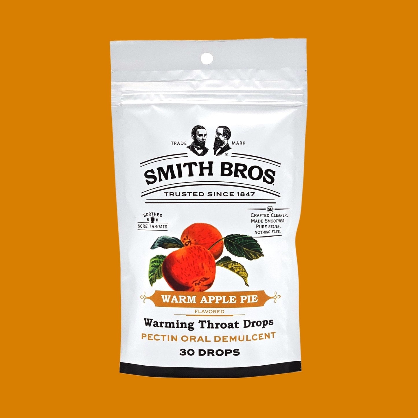 Sore Throat Lozenges with Pectin by Smith Brothers (Warming Apple Pie, 90 Count): Vintage Candy Throat Drops - The Original American Cough Drop - Maple Wellness Supplements