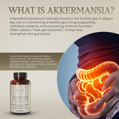 SORELLE SHOPPE Akkermansia Muciniphila Probiotic + Saffron + B Complex | Core Gut Health & Daily Wellness | Mood & Metabolism Support - Maple Wellness Supplements