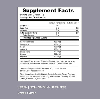 SOULBELLY Multi-Mushroom | Ritual Vitamin Gummies for Energy, Focus and Immune Balance | Vegan | Gluten-Free | Non-GMO | 60 Count - Maple Wellness Supplements