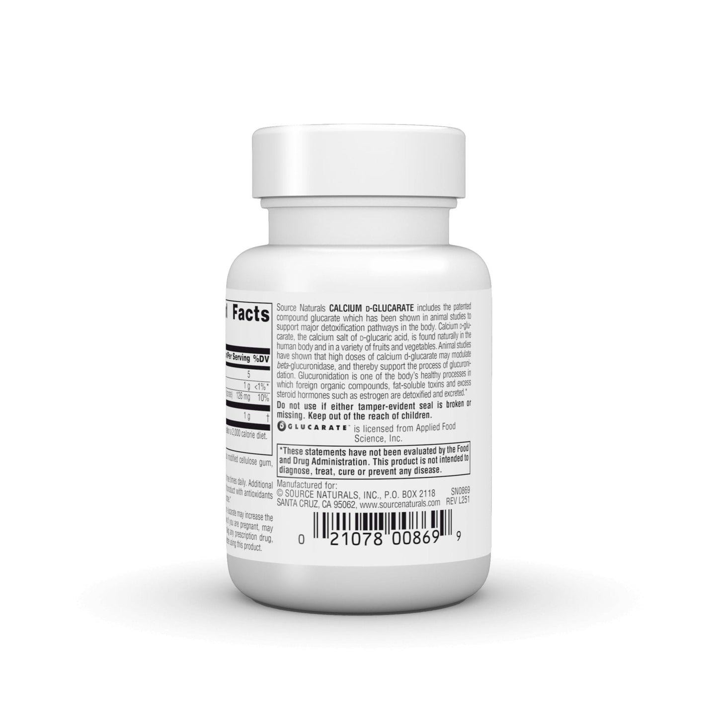 Source Naturals Calcium D-Glucarate, Cellular Detoxifier* 500mg - 30 Tablets - Maple Wellness Supplements