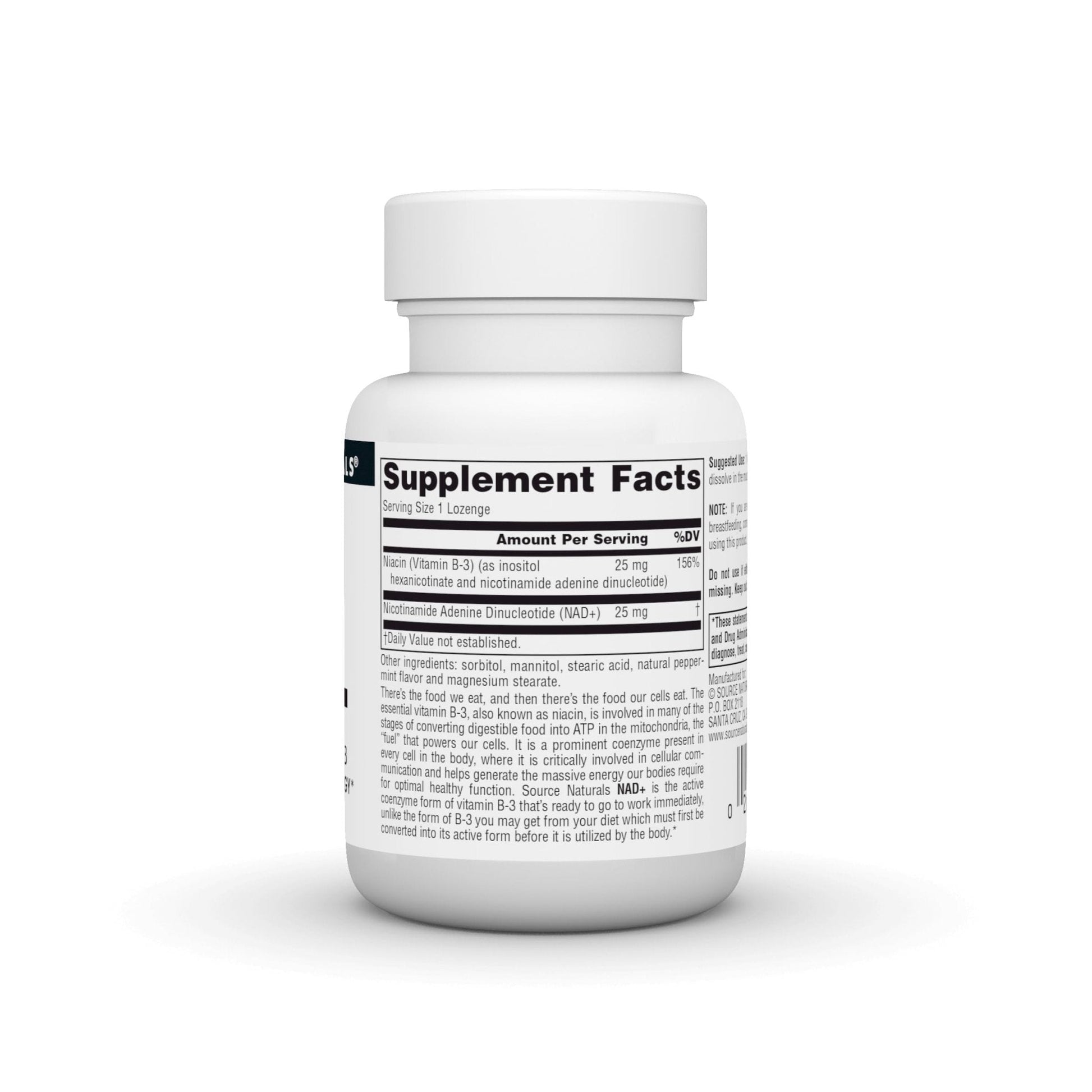 Source Naturals NAD+, Coenzymated B-3, Supports Cellular Energy*, 25 mg - 30 Lozenges - Maple Wellness Supplements