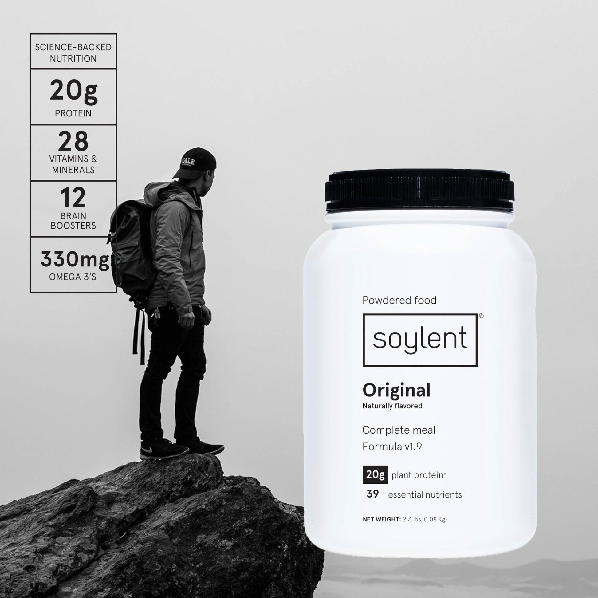 Soylent Complete Nutrition Gluten-Free Vegan Protein Meal Replacement Powder, Original, 36.8 Oz - Maple Wellness Supplements