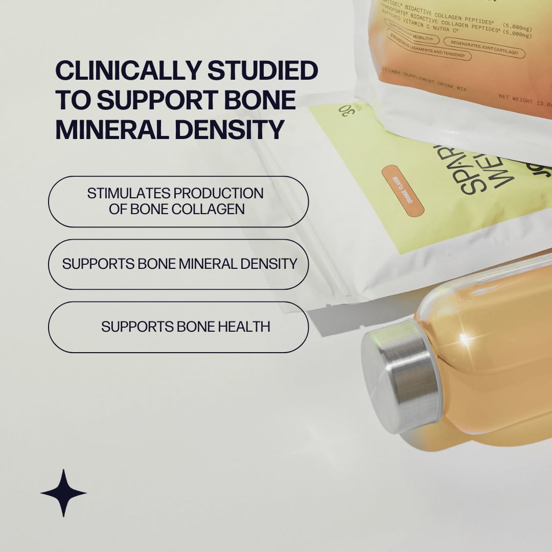 Sparkle Wellness FORTIBONE Bioactive Collagen Peptides | Collagen Powder Supplement with Nutra C Buffered Vitamin C for Bone Health | Bone Mineral Boost (Mixed Berry) [30 Serves] - Maple Wellness Supplements