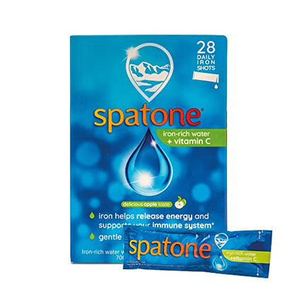 Spatone Natural Liquid Iron Supplement, Apple Flavour With Vitamin C (28 Sachets) - Maple Wellness Supplements