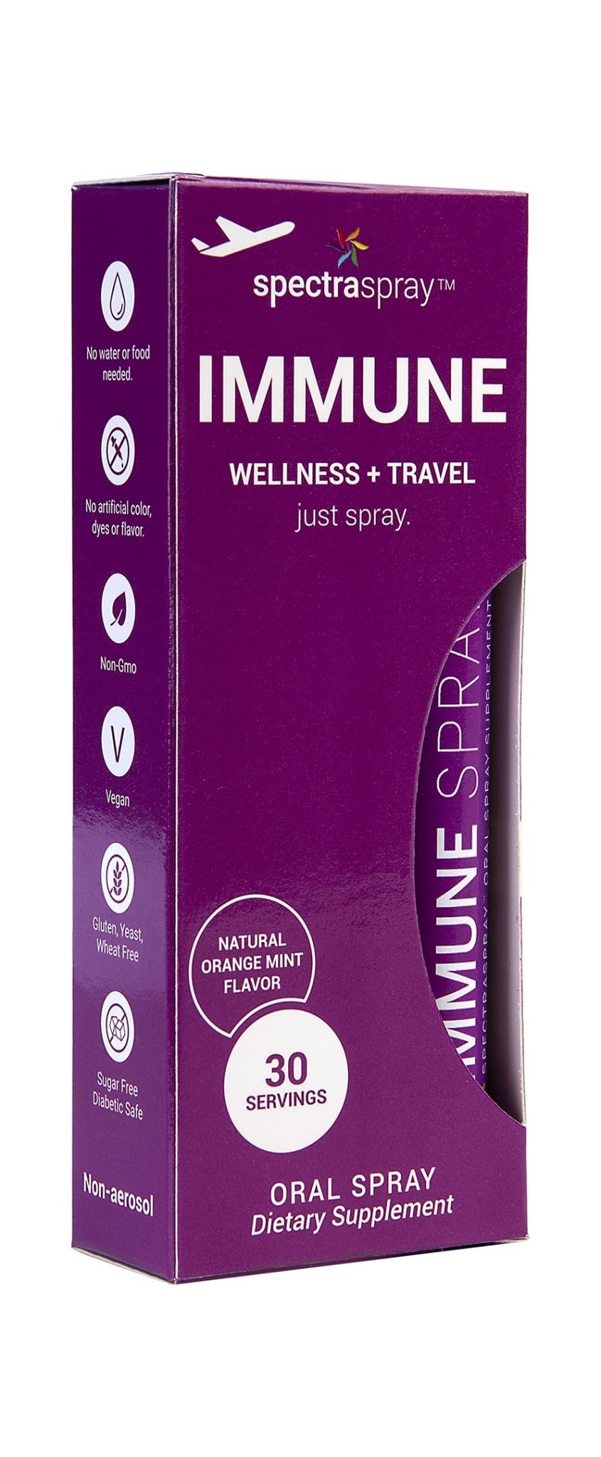 Spectraspray Immune Support Vitamin Spray - Vitamins C, E, Zinc and L-Lysine, 30 Day Supply per Spray - Maple Wellness Supplements