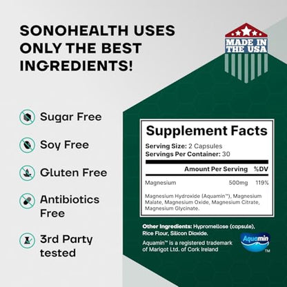 Spectrum 5 Magnesium | 5-in-1 Complex + 72 Trace Minerals for Enhanced Absorption | Irish Sea Sourced | 500mg per Serving - Maple Wellness Supplements
