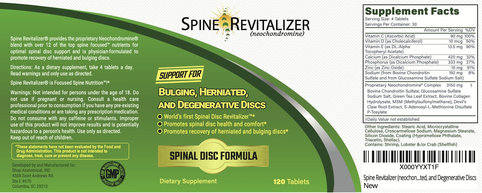 Spine Revitalizer (neochondromine) Back Pain and Neck Pain Support for Bulging, Herniated, and Degenerative Discs - Maple Wellness Supplements