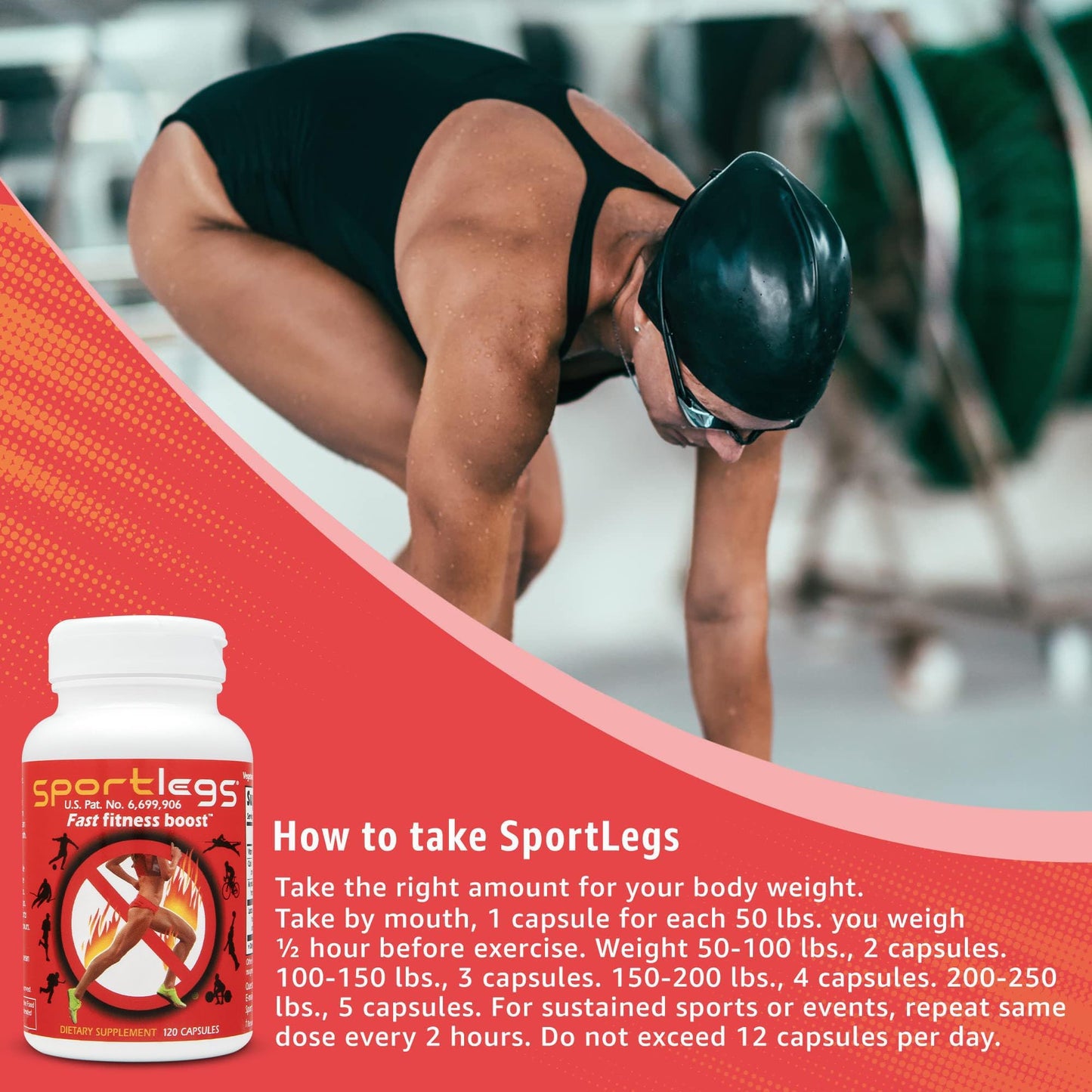 SPORTLEGS Pre-Exercise Metabolic Primer for Runners, Cyclists and Endurance Athletes - Helps Muscles Use Lactate as Fuel for Smoother, Longer-Lasting Efforts - NSF Certified for Sport - 120 Capsules - Maple Wellness Supplements