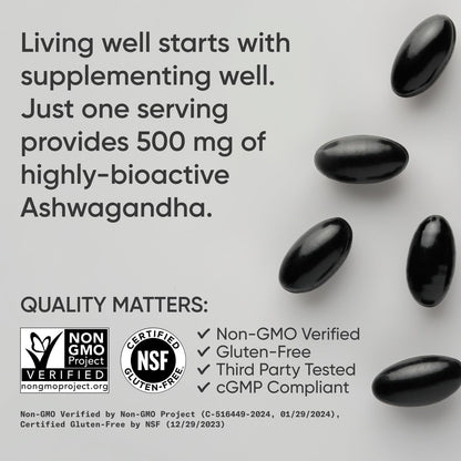 Sports Research® Ashwagandha Softgels with Coconut MCT Oil - Natural Ayurvedic Adaptogen Made with Shoden® Ashwa for Relaxation, Calm & Sleep Support - Gluten Free & Vegan Friendly - 120 Count - Maple Wellness Supplements