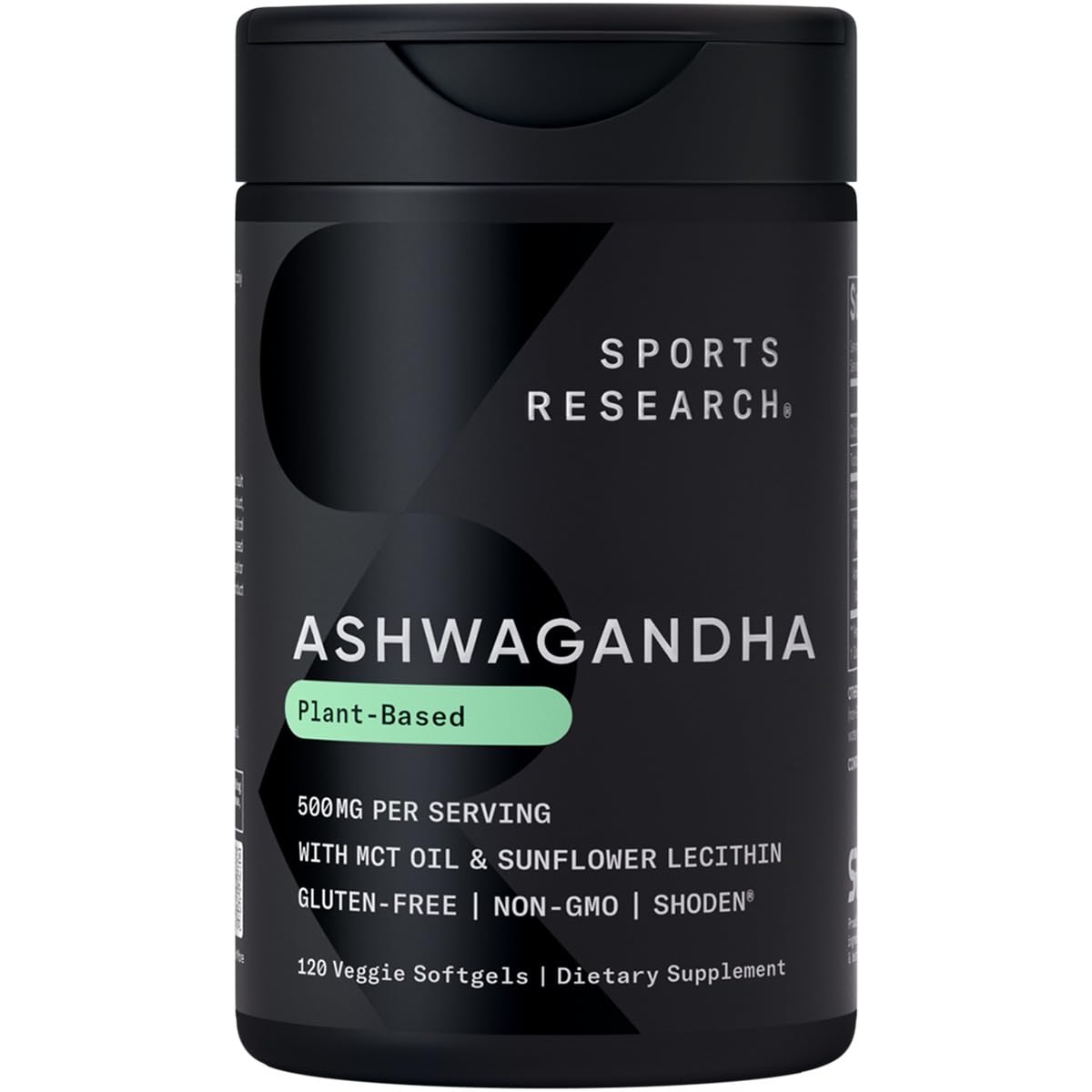 Sports Research® Ashwagandha Softgels with Coconut MCT Oil - Natural Ayurvedic Adaptogen Made with Shoden® Ashwa for Relaxation, Calm & Sleep Support - Gluten Free & Vegan Friendly - 120 Count - Maple Wellness Supplements