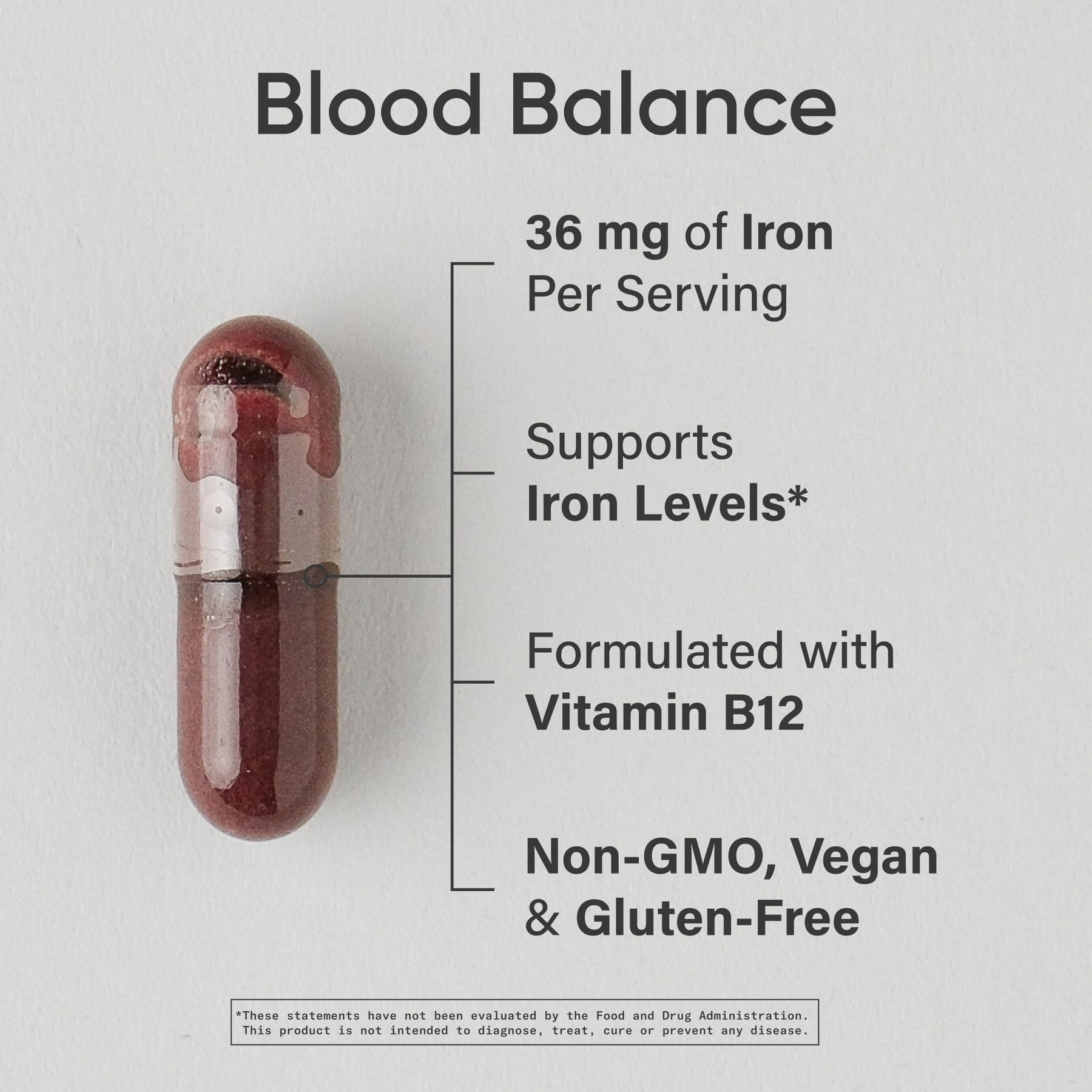 Sports Research® Blood Balance Iron Supplement - 36 MG Iron + Folate & Vitamin C for Absorption - Red Blood Cell Support for Women & Men* - Vegan Certified · Non-GMO · Gluten-Free - 90 Capsules - Maple Wellness Supplements