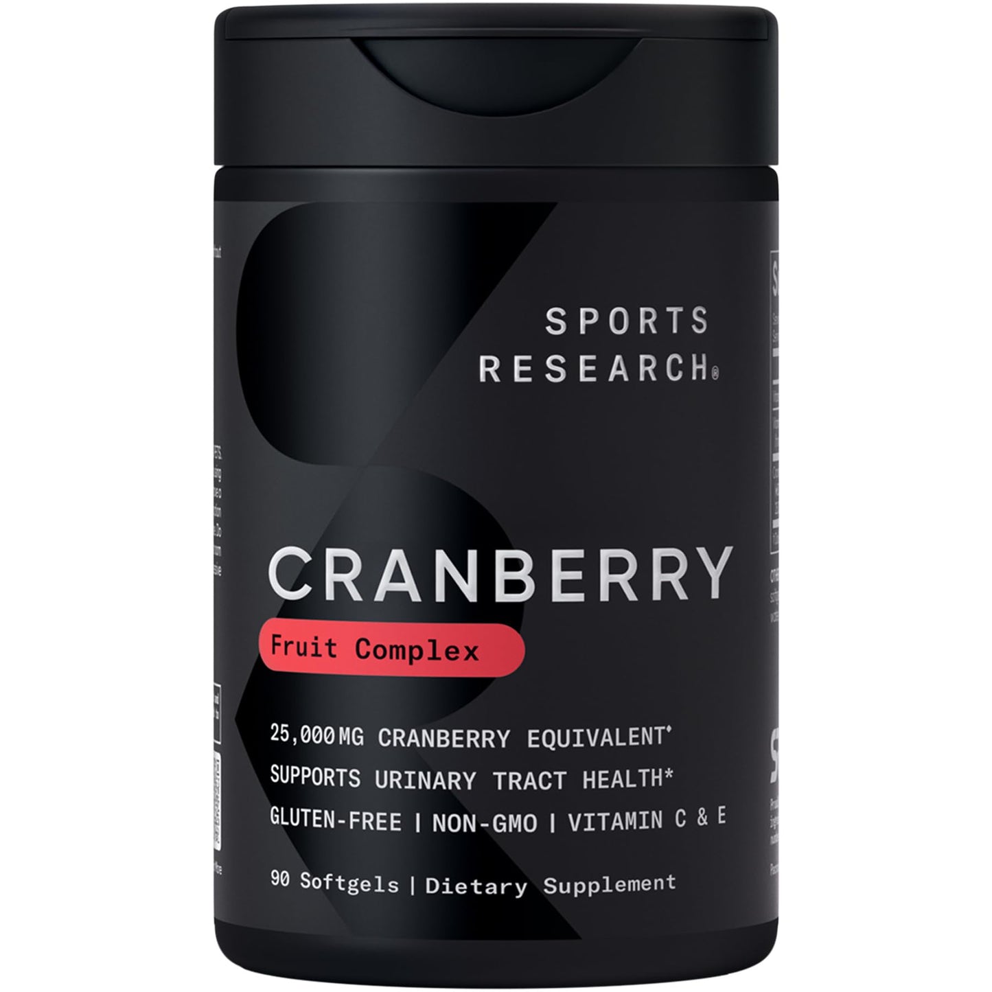 Sports Research® Cranberry Fruit Complex Supplement - Softgels for Urinary Tract Health Support - Made with Pacran®­ & Vitamins C & E - Non-GMO & Gluten Free - 90 Count - Maple Wellness Supplements