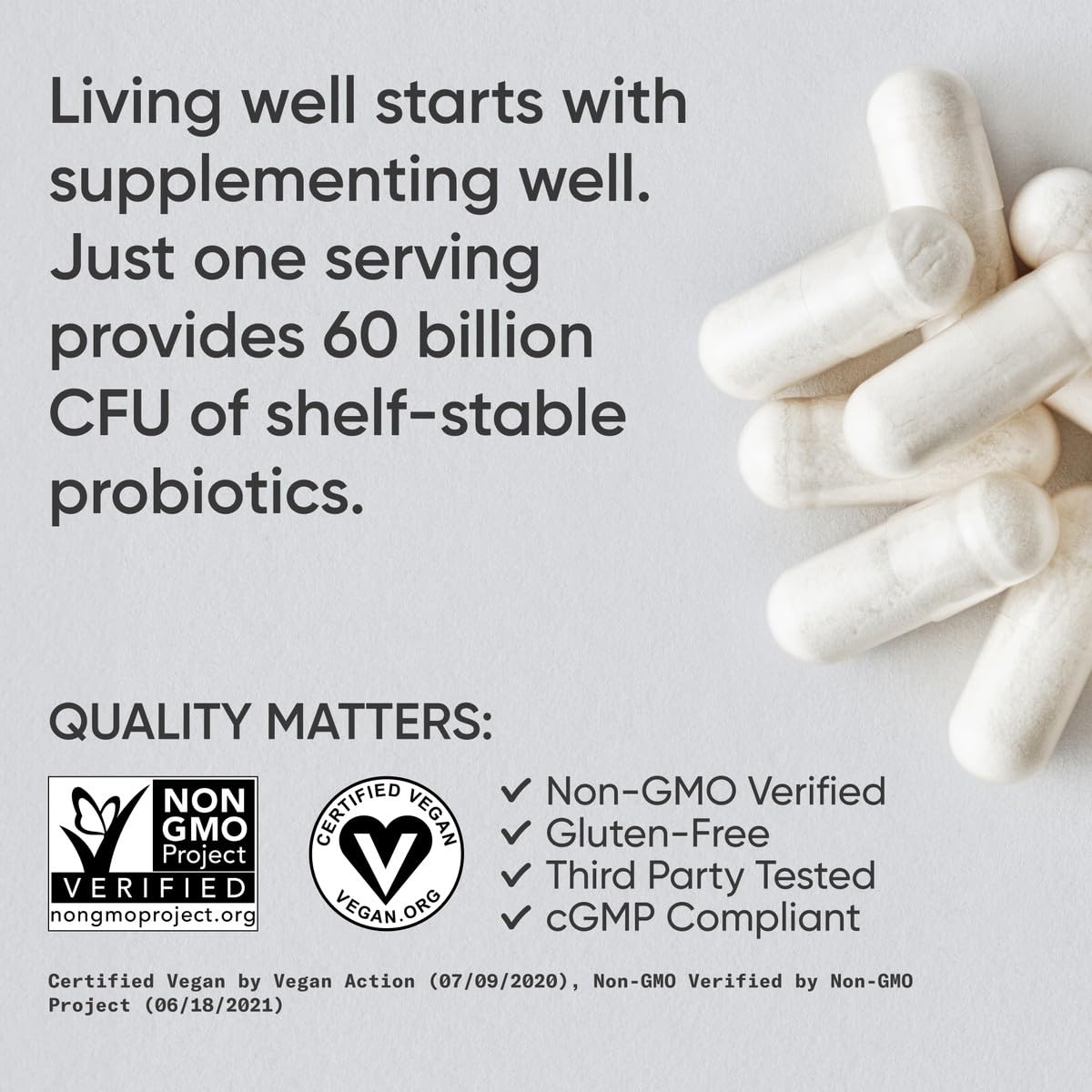 Sports Research Daily Probiotics with Prebiotics, 60 Billion CFU - Vegan Capsules for Gut Health & Digestive Support, Probiotics for Women & Men - Maple Wellness Supplements