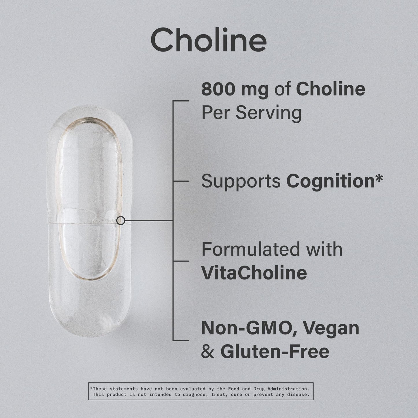 Sports Research ® Extra Strength Choline 800 mg - Essential Nutrient Featuring VitaCholine ® for Focus Support - Vegan Certified • Non-GMO • Gluten Free - 60 Liquid Capsules - Maple Wellness Supplements