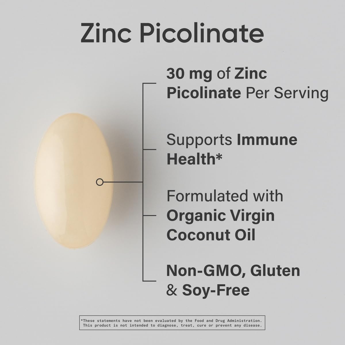 Sports Research High Potency Zinc Picolinate 30mg with Organic Coconut Oil | Highly Absorbable Zinc Supplement for Healthy Immune & Enzyme Function - Maple Wellness Supplements