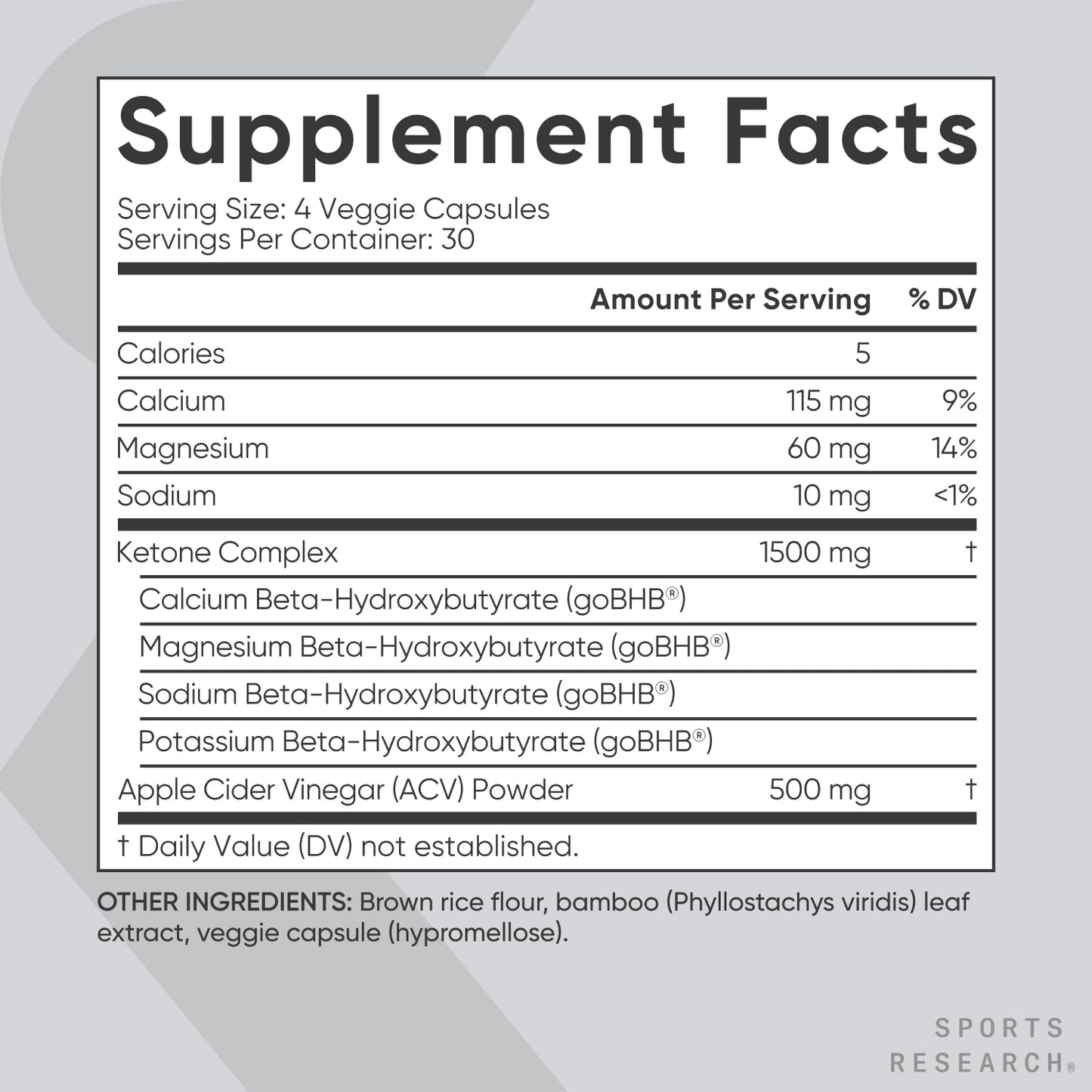 Sports Research® Keto ACV Capsules - Diet Kit System with 500mg of Apple Cider Vinegar - Maple Wellness Supplements