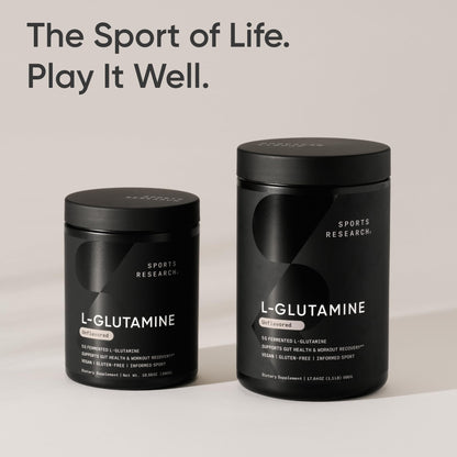 Sports Research L-Glutamine - Workout Recovery, Immune Health & Gut Health Support - 5 G Per Serving - 10.58 Oz - Maple Wellness Supplements