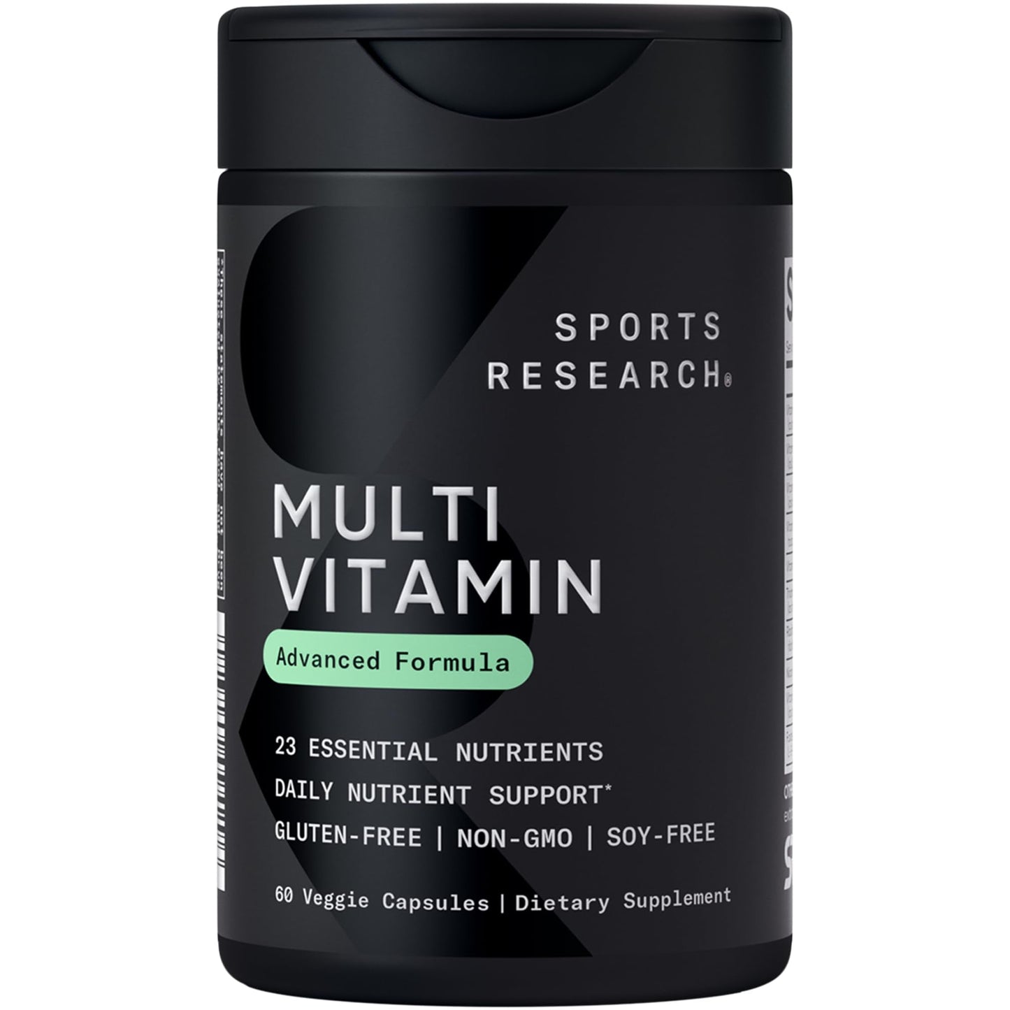 Sports Research® Multivitamin – Advanced Formula - 23 Essential Vitamins & Minerals with CoQ10 & Iodine - Daily Nutrient Support*- Non-GMO Tested & Gluten-Free -60 Veggie Capsules - Maple Wellness Supplements