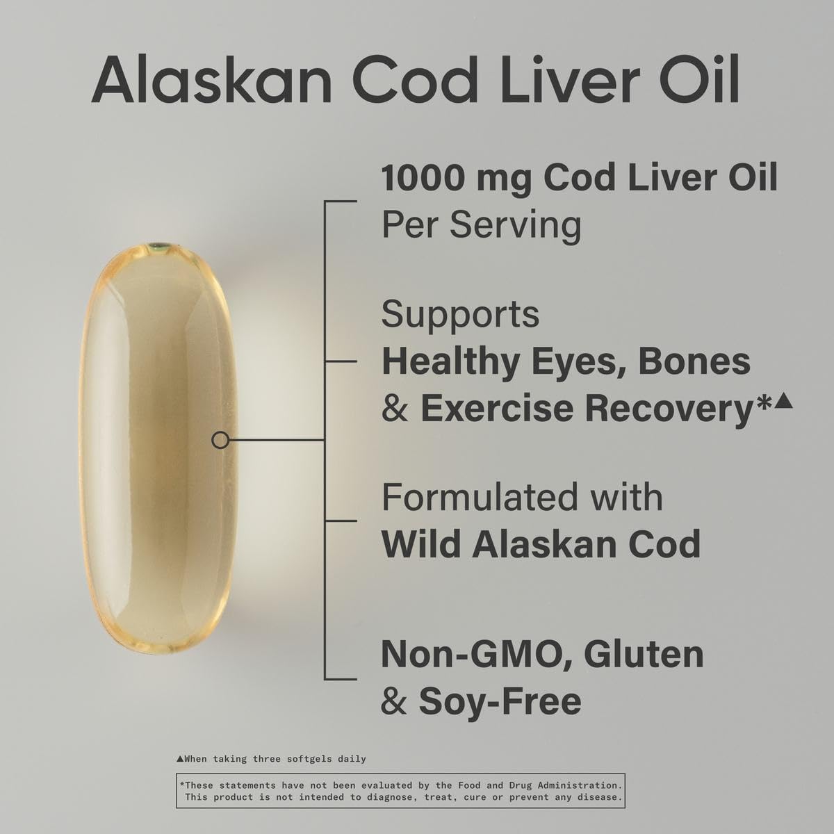 Sports Research® Omega-3 Wild Alaskan Cod Liver Oil 1000mg with Vitamins A (1000 IU) & D3 (400 IU) - Burpless, Bovine Free, Non-GMO, & MSC Certified Sustainable - 120 Softgels - Maple Wellness Supplements