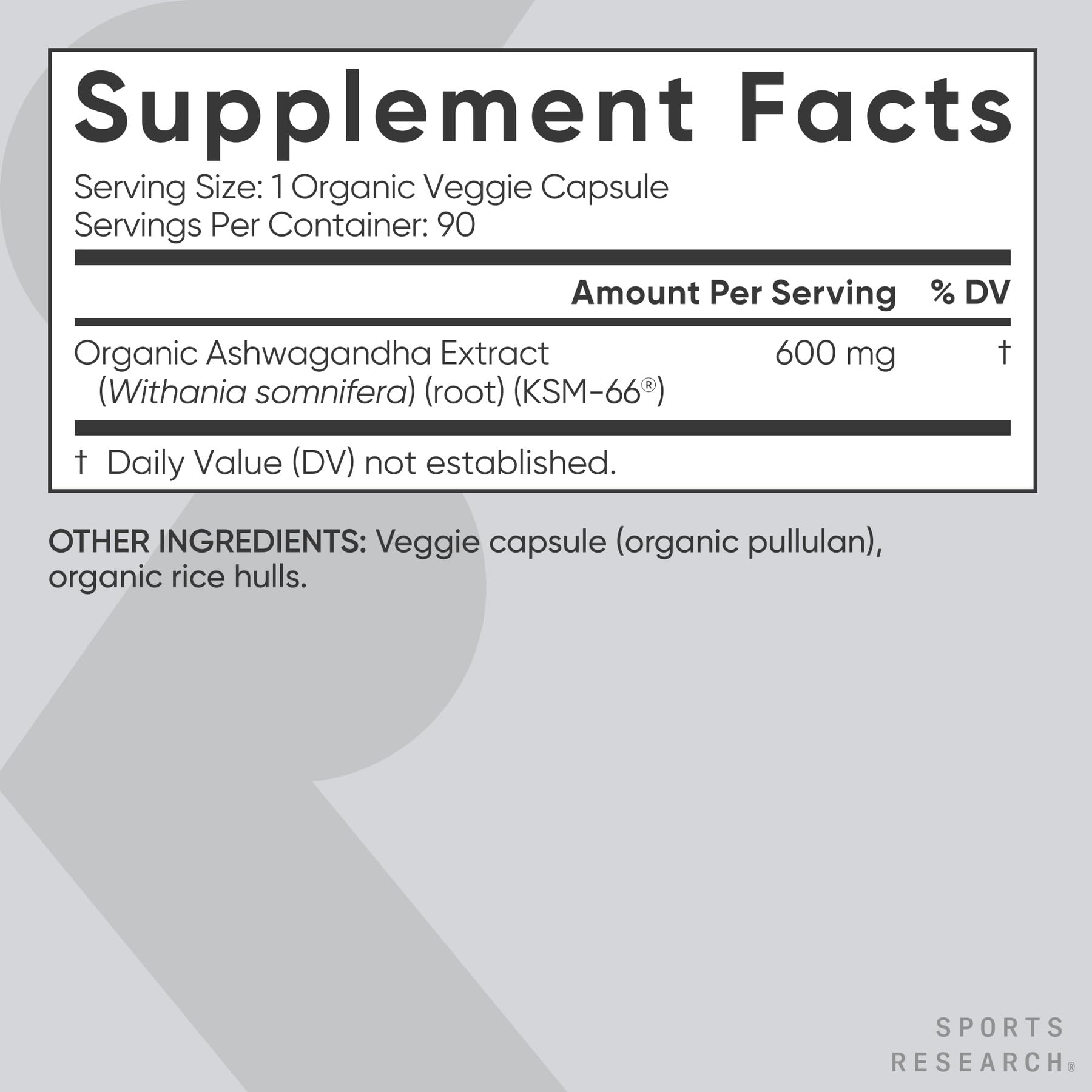 Sports Research® Organic Ashwagandha – Adaptogen for Relaxation, Calm & Sleep Support – Made with Organic KSM-66® – 600 mg – Non-GMO Verified, Gluten-Free, Certified Vegan – 90 Veggie Capsules - Maple Wellness Supplements