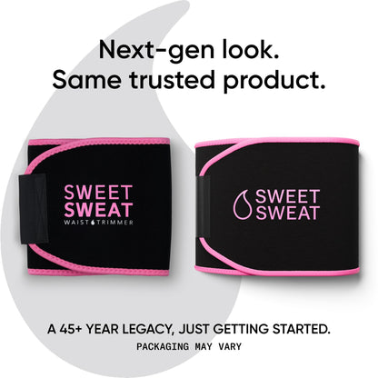 Sports Research Sweet Sweat Waist Trimmer (Core Series) - Premium Sweat Enhancing Fitness Band for Women & Men - Adjustable Fit · Latex-Free Neoprene - Pink Logo, Medium - Maple Wellness Supplements