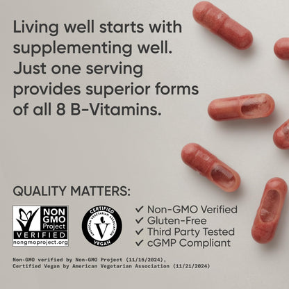 Sports Research Vitamin B-Complex - Full Spectrum of B Vitamins - 90 Liquid Veggie Capsules - Maple Wellness Supplements