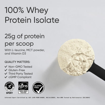 Sports Research Whey Protein Isolate - Sports Nutrition Protein Powder 25g per Serving - 2.06lb Bag Whey Protein - Vanilla Flavor - Bulk Protein Powder, 26 Servings - Maple Wellness Supplements