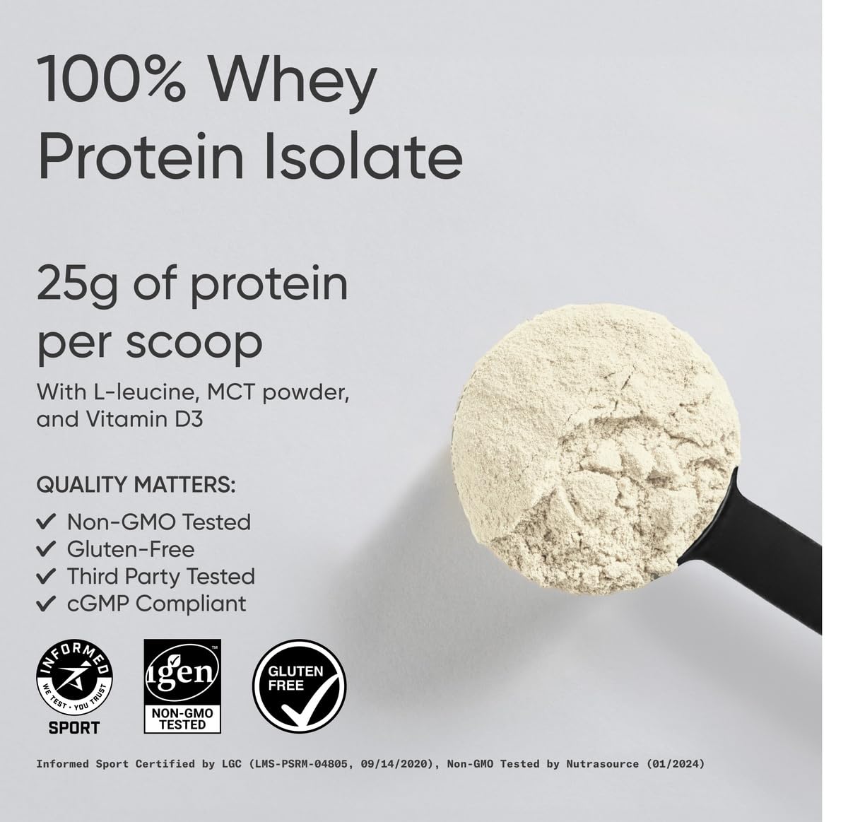 Sports Research Whey Protein Isolate - Sports Nutrition Protein Powder 25g per Serving - 5lb Bag Whey Protein - Vanilla Flavor - Bulk Protein Powder, 56 Servings - Maple Wellness Supplements