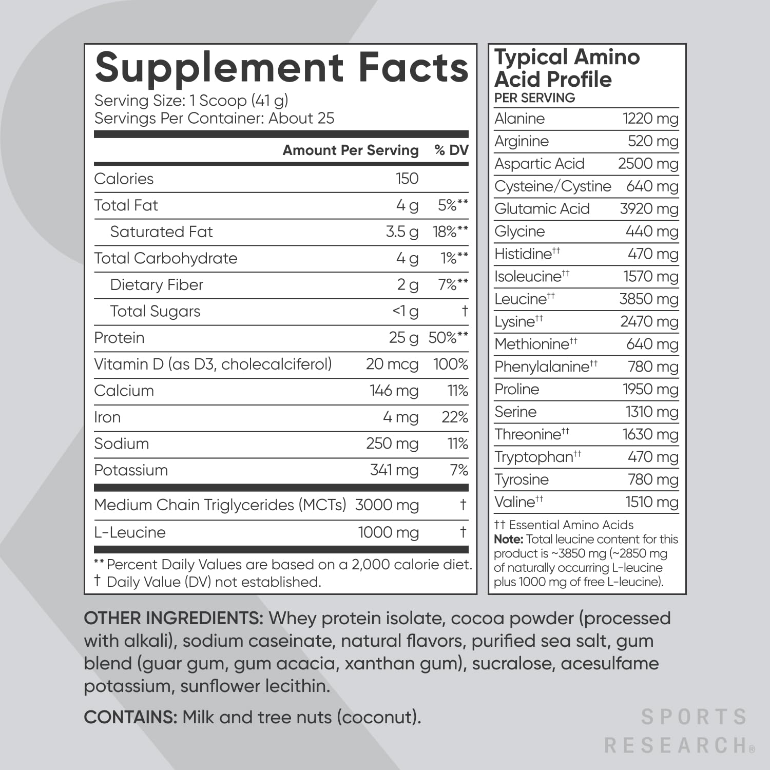 Sports Research Whey Protein Isolate - Sports Nutrition Protein Powder 25g per Serving - Maple Wellness Supplements