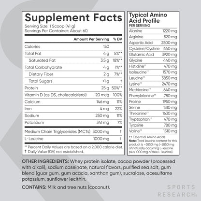 Sports Research Whey Protein - Sports Nutrition Whey Isolate Protein Powder - Maple Wellness Supplements