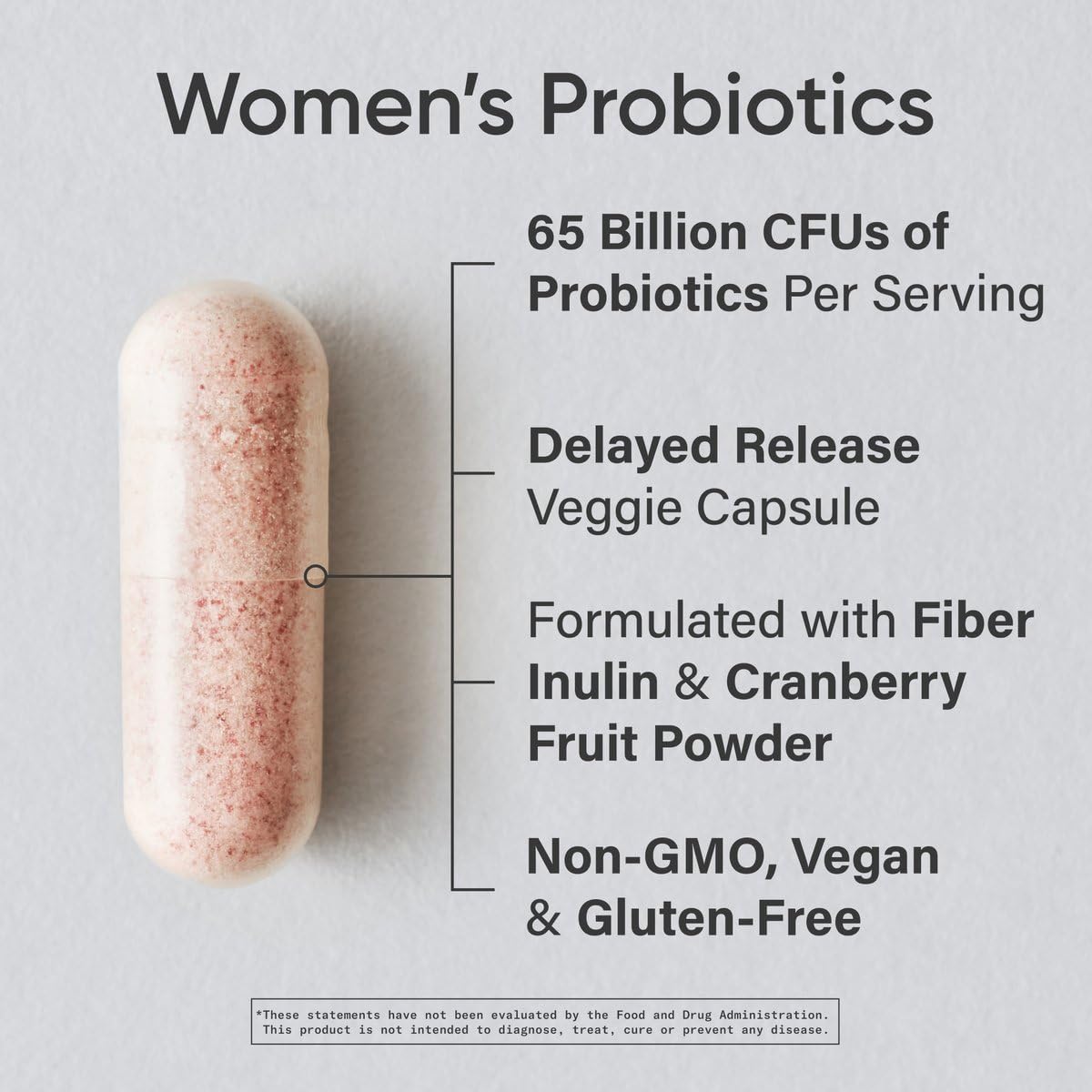 Sports Research Women's Probiotics with Prebiotics, 65 Billion CFU - Vegan Capsules for Gut Health & Digestive Support, Probiotics for Women with Cranberry - Non-GMO Verified & Gluten Free - 30 Count - Maple Wellness Supplements