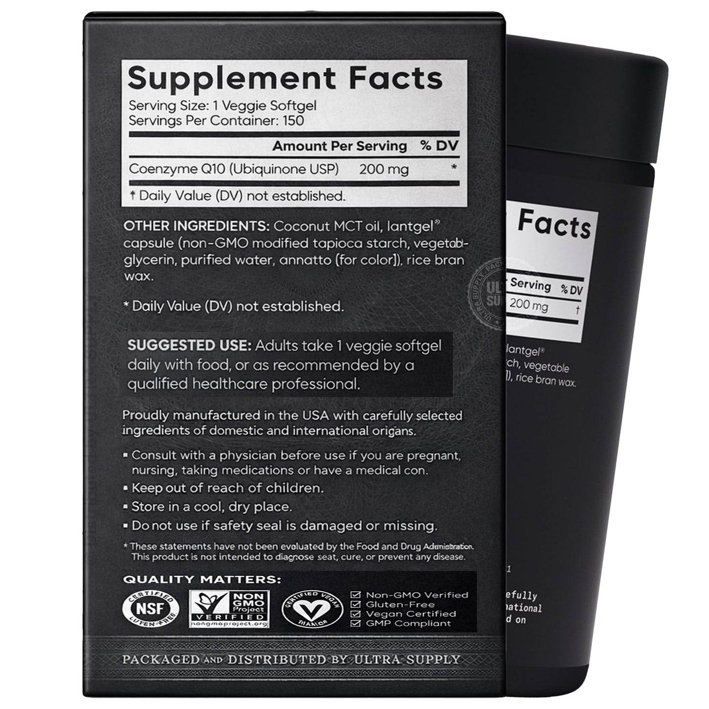Sports_Researchs CoQ10 200mg Softgels with MCT Oil, 150 Ct Value Pack - Maple Wellness Supplements