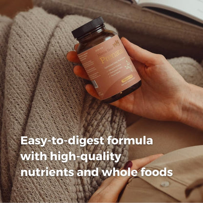 SPRIGS Mama Bear Prenatal Gold Multivitamin with Choline and Methylated Folate for Pregnancy Support Easy to Digest Prenatal Vitamins - Maple Wellness Supplements
