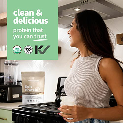 Sprout Living, Epic Protein, Plant Based Protein & Superfoods Powder, Complete Coffee - Maple Wellness Supplements