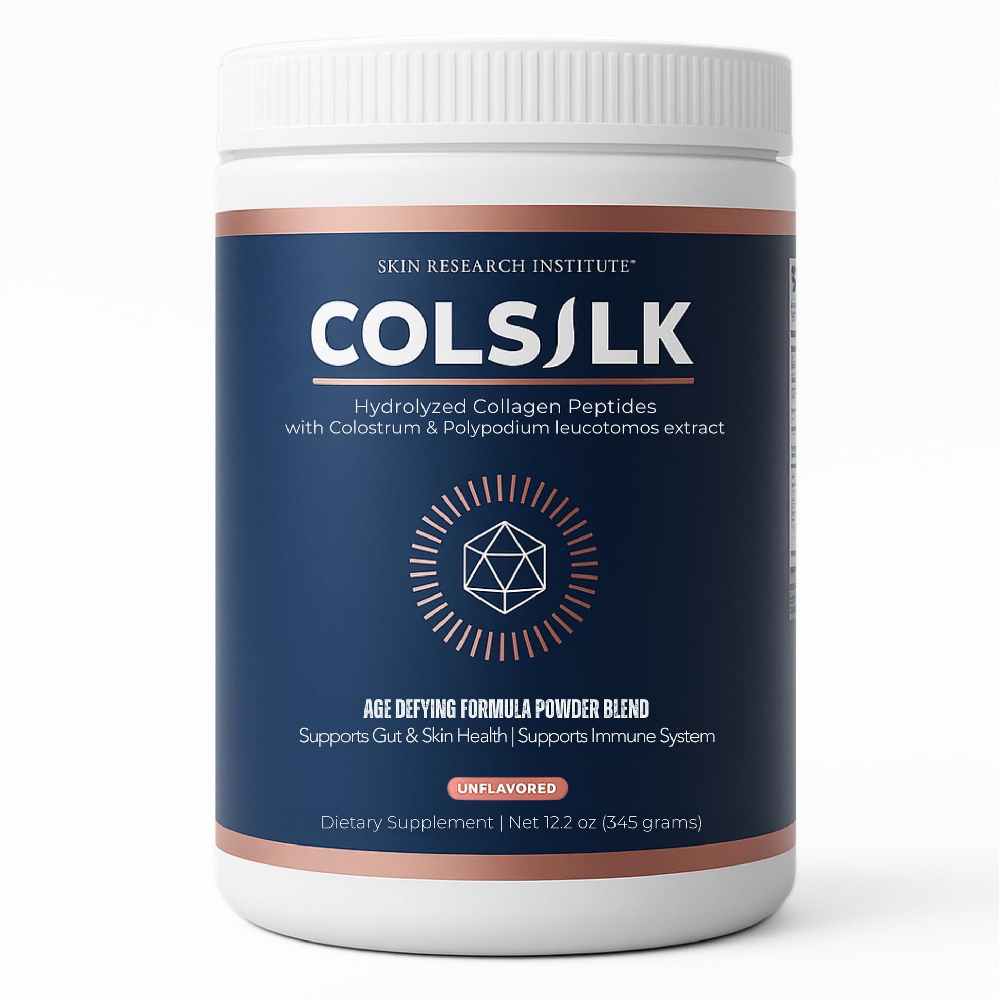 SRILabs ColSilk Unflavored Hydrolyzed Collagen Powder with Colostrum and Polypodium - Skin, Hair, Nails, Gut Health and Joint Support - One Scoop Daily | 1 Month Supply - Maple Wellness Supplements