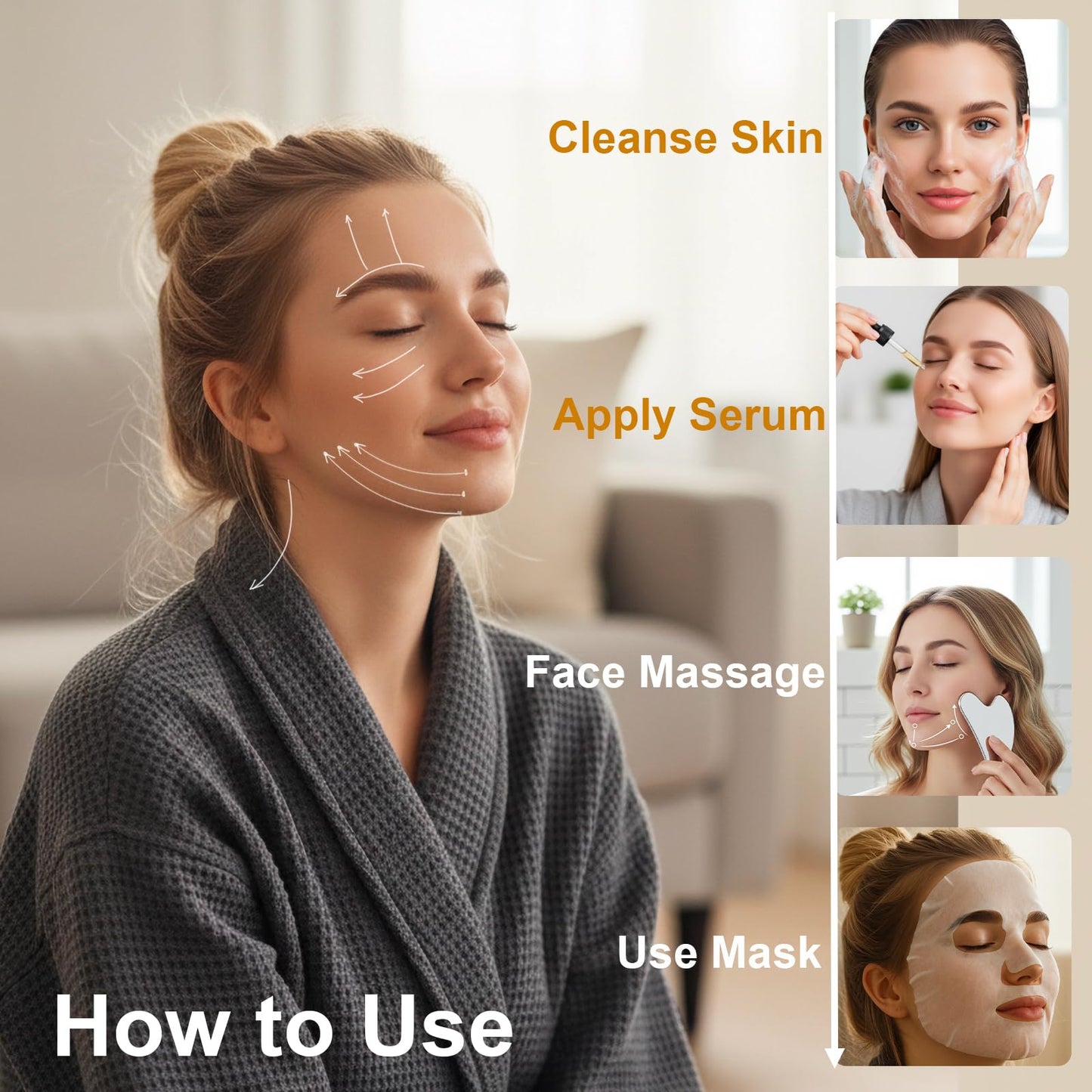 Stainless Steel Gua Sha Tool & Lymphatic Drainage Face Brush Set, TWPER Facial Massage Kit for Jawline Sculpting - Maple Wellness Supplements