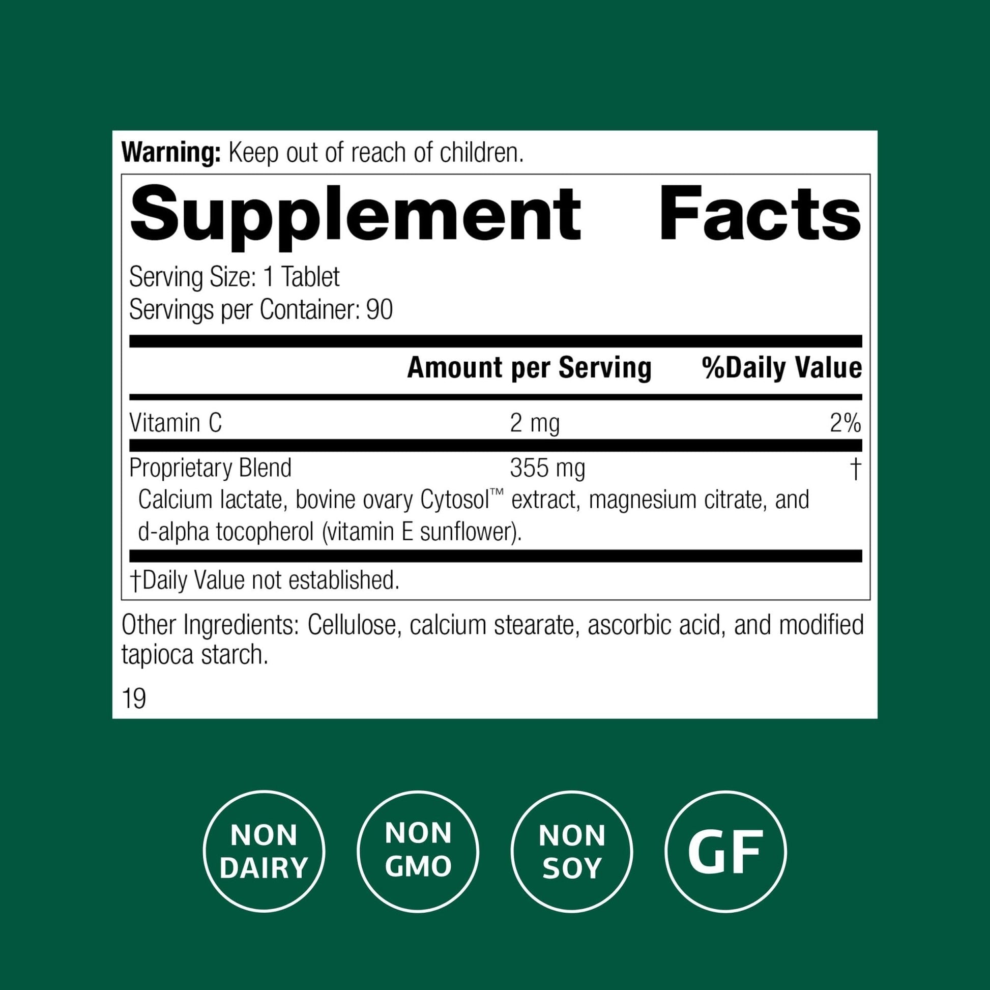 Standard Process Ovex - Daily Whole Food-Based Health Supplement - 90 Tablets (90 Servings) - Maple Wellness Supplements