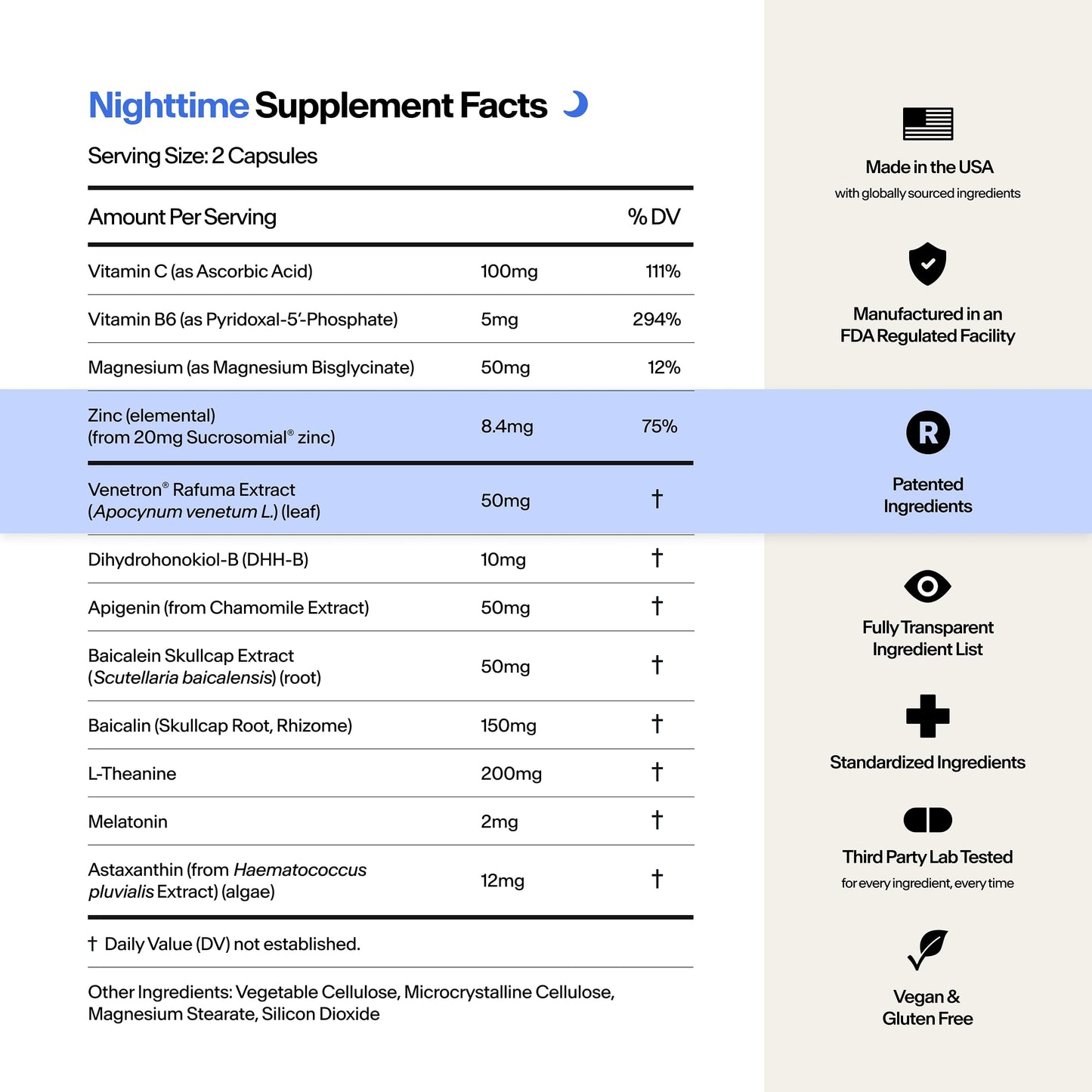 STASIS Nighttime Supplement for Men & Women with Magnesium, Melatonin, Zinc & Botanical Extracts, Evening Routine Support Capsules for Bedtime Use, Vegan, Non GMO, 25 Servings, 1 Month Supply - Maple Wellness Supplements