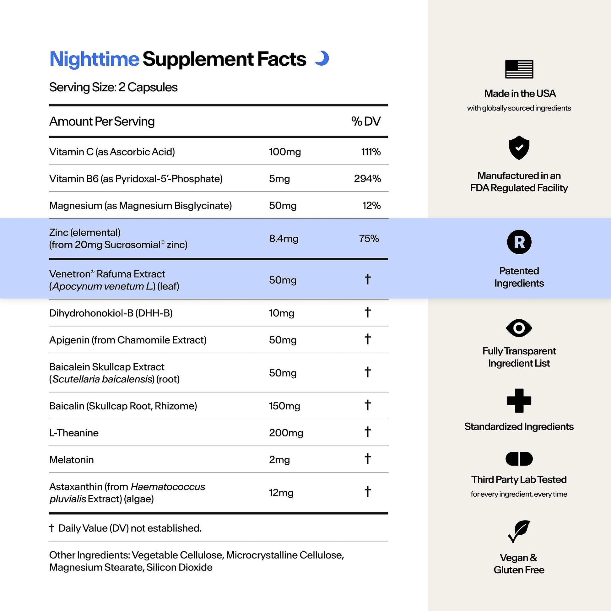 STASIS Nighttime Supplement for Men & Women with Magnesium, Melatonin, Zinc & Botanical Extracts, Evening Routine Support Capsules for Bedtime Use, Vegan, Non GMO, 25 Servings, 1 Month Supply - Maple Wellness Supplements