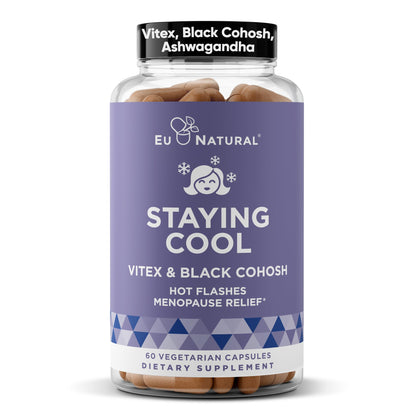 Staying Cool Menopause Supplements for Women – Hormonal Hot Flash Relief, Weight Support, & Night Sweats – Vitex Chaste Tree & Black Cohosh – 60 Vegetarian Soft Capsules - Maple Wellness Supplements