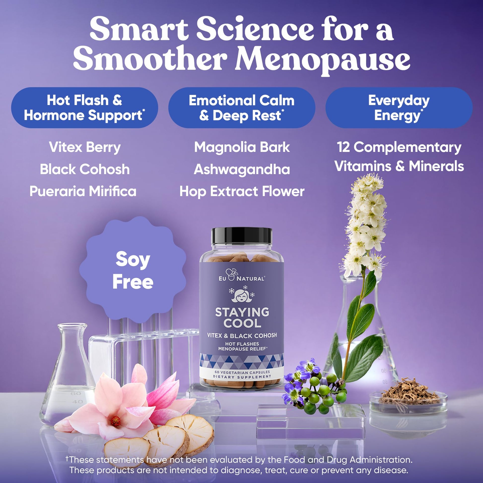 Staying Cool Menopause Supplements for Women – Hormonal Hot Flash Relief, Weight Support, & Night Sweats – Vitex Chaste Tree & Black Cohosh – 60 Vegetarian Soft Capsules - Maple Wellness Supplements