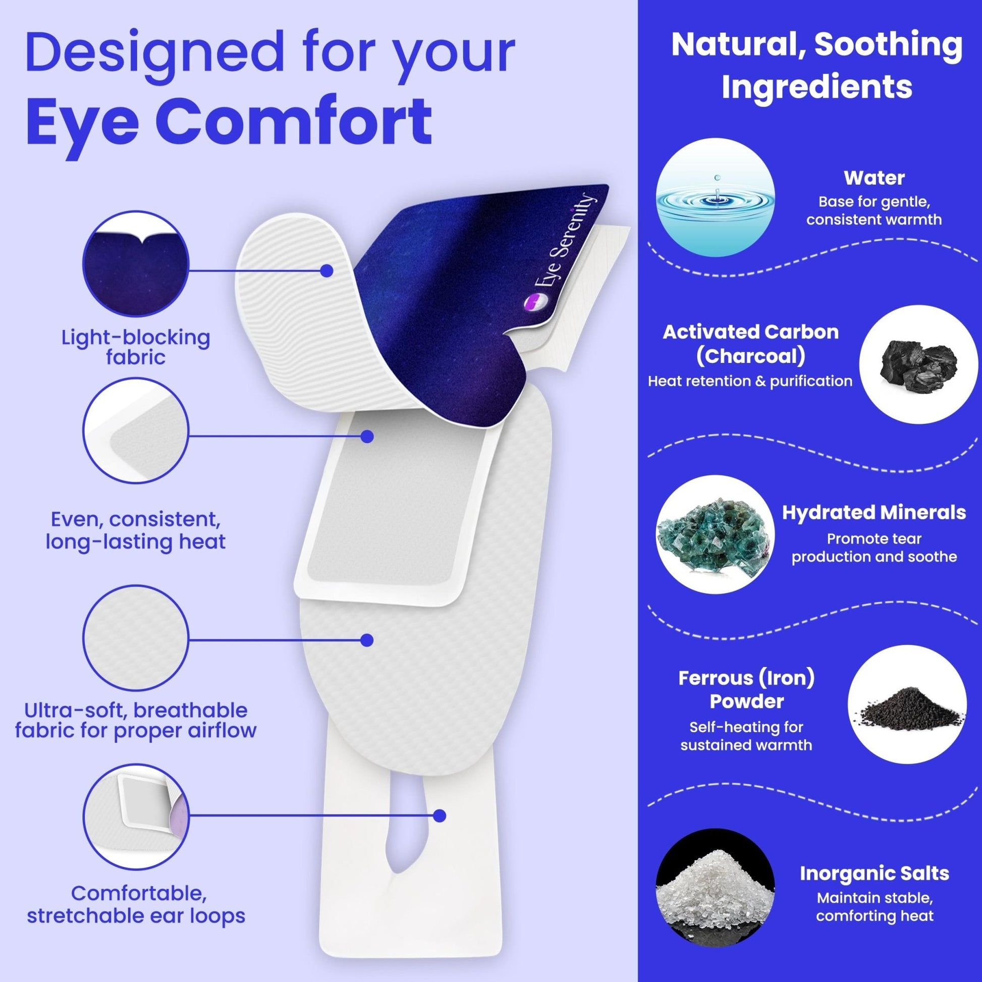 Steam Eye Mask, Self Heating Warm Compress for Dry Eyes I Heated Fast Relief for Stye, Puffy Sensitive Eyes, Moist Heat, Easter Basket Stuffers - Maple Wellness Supplements