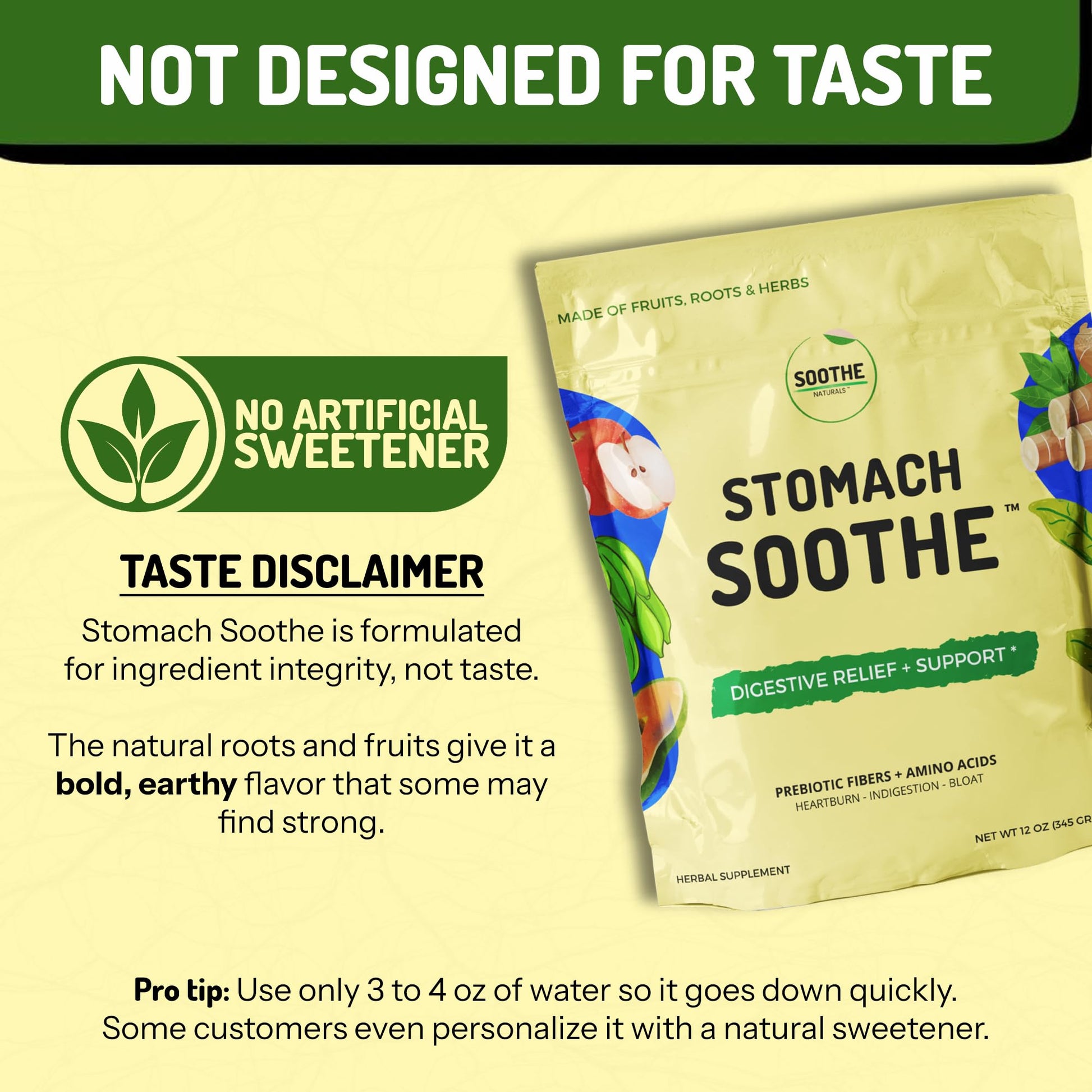 Stomach Soothe Soothe Naturals Acid Reflux Powder - L Glutamine for Gut Health, Acid Reflux Medicine, Leaky Gut Repair, Gut Lining Repair, - Maple Wellness Supplements