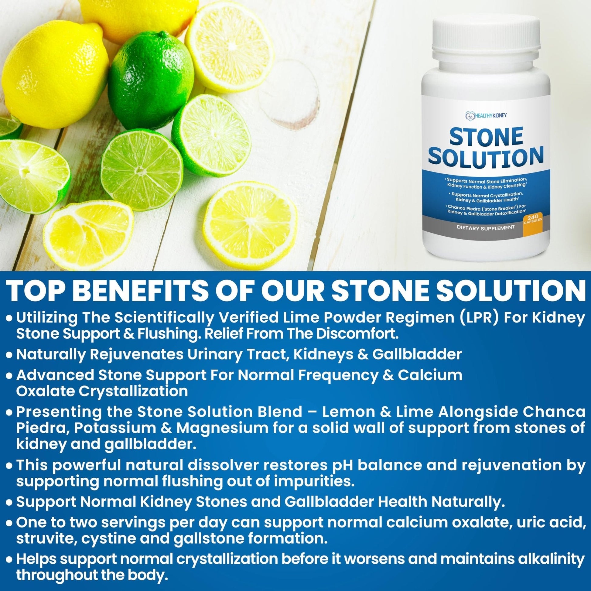 Stone Solution Capsules- Natural Dissolver, Kidney Stone Support & Kidney Cleanser Chanca Piedra Stone Breaker Gallbladder Cleanse, Flush & Stop Recurrence, Stone Relief 60 Servings - Maple Wellness Supplements
