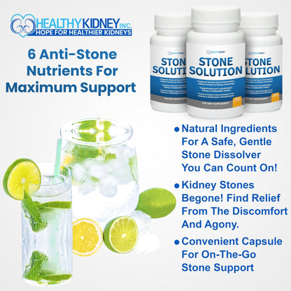 Stone Solution Capsules- Natural Dissolver, Kidney Stone Support & Kidney Cleanser Chanca Piedra Stone Breaker Gallbladder Cleanse, Flush & Stop Recurrence, Stone Relief 60 Servings - Maple Wellness Supplements